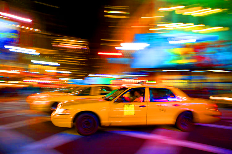 Speeding Taxi in Camera Bag Horror : Penn Station : NYC