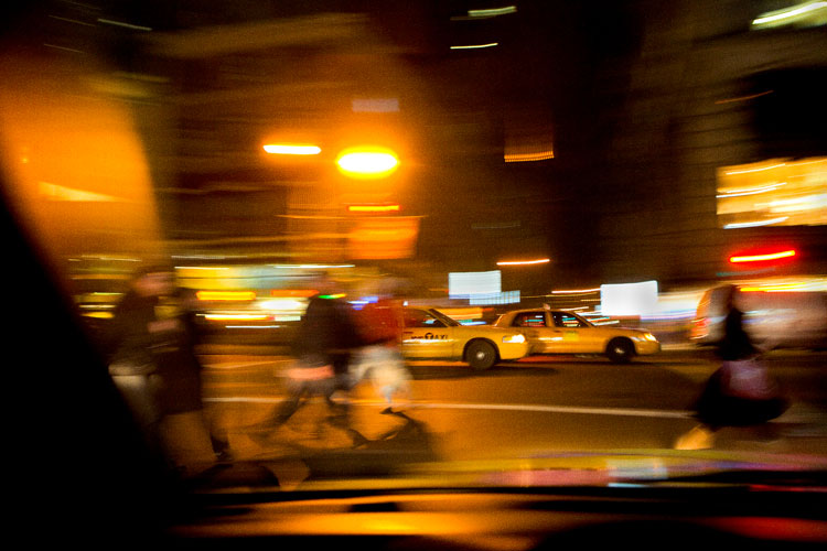 Taxi Formation Fly-By on Park : 38th and Park : NYC