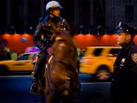 Police Horse Cops and Taxis : Times Sq : NYC