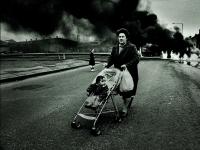 Belfast Violence : Woman and Pram Short Strand : Northern Ireland